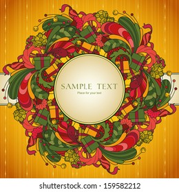 Christmas background with ornamental frame 