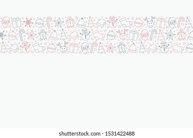 Christmas background with ornaments and copyspace. Vector