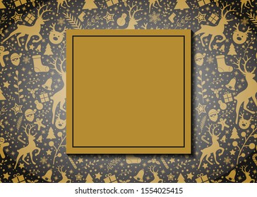 Christmas background with ornaments and copyspace. Vector.