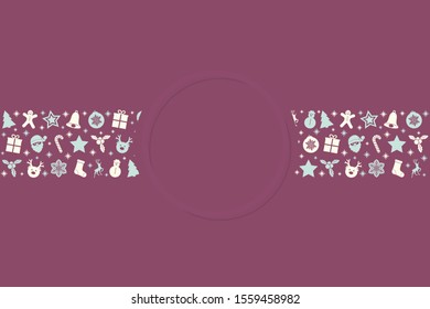 Christmas background with ornaments and copyspace. Vector.