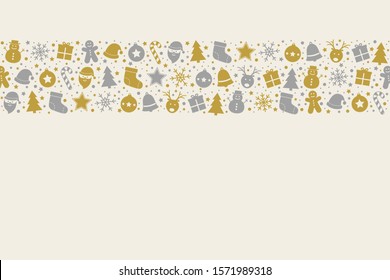 Christmas background with ornaments and copyspace. Vector