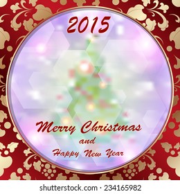 Christmas background with ornaments, retro, vector illustration