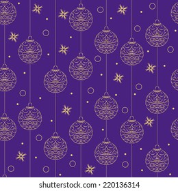 christmas background with ornaments, vector, seamless pattern