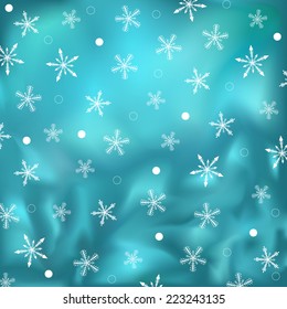 christmas background with ornaments, vector, seamless pattern