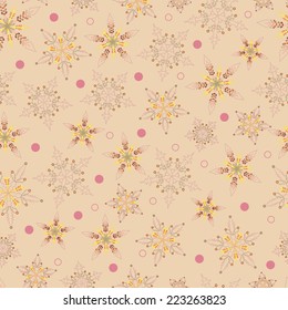 christmas background with ornaments, vector, seamless pattern