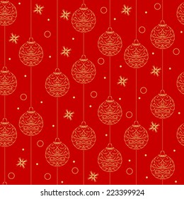 fondo de Navidad con adornos, vectorial, patrón sin fisuras