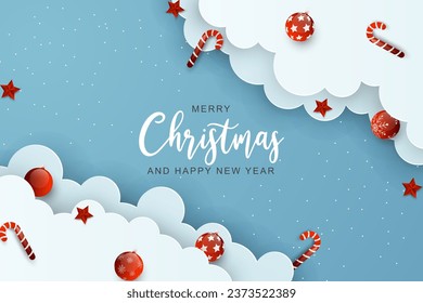 Weihnachtshintergrund auf Papier-Schnitt