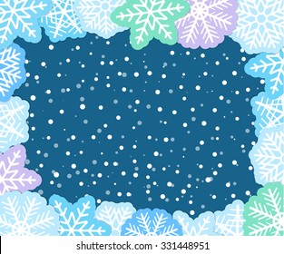 Christmas background with paper flakes