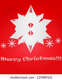 Christmas background with paper snowflake