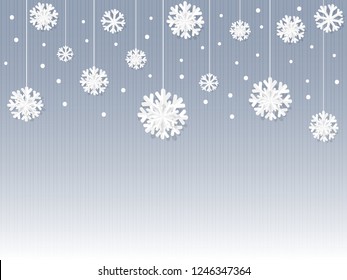 Christmas background, paper snowflakes