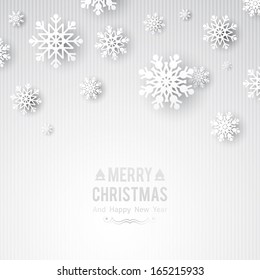 christmas background with paper snowflakes