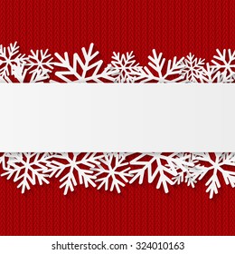 Christmas background with paper snowflakes