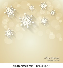 Christmas background with paper snowflakes. Vector design