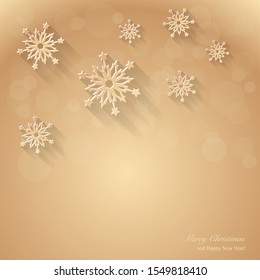 Christmas background with paper snowflakes. Vector Illustration.