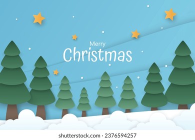 Christmas background in paper style design