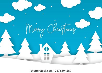 Christmas background in paper style design