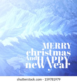 Christmas background pattern on glass.  Vector Illustration