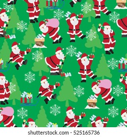 Christmas background pattern. Santa Claus seamless pattern design. 
