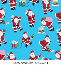 Christmas background pattern. Santa Claus seamless pattern design. 