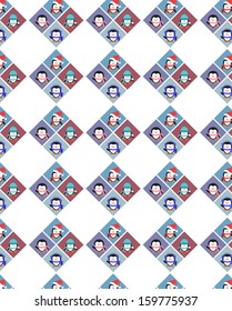 Christmas background with penguins and trees