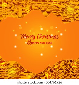 Christmas background from pieces of glass.Abstract frame of frozen ice texture on winter window.Luxurious texture.Vector illustration