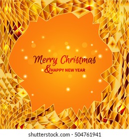Christmas background from pieces of glass.Abstract frame of frozen ice texture on winter window.Luxurious texture.Vector illustration