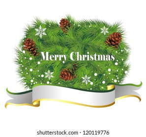 Christmas background with pine cone