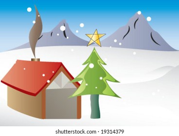 Christmas background and pine tree