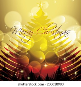 christmas background with pine tree silhouettes vector illustration