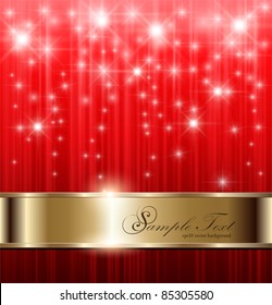 christmas background with place for new year text, on gold banner.