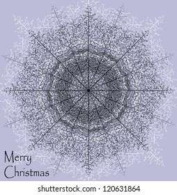 Christmas background with place for text, Hand drawn lace ornament, snowflake