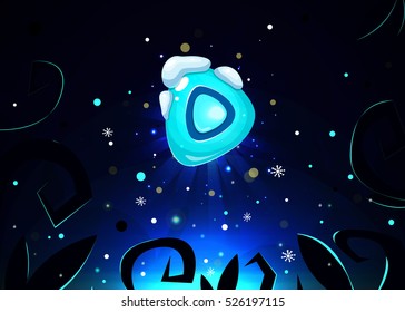 Christmas Background with Play button. Magic time. Abstract Vector Illustration. Game Splash - screen. Eps10.