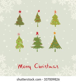 Christmas background, postcard -- abstract christmas trees
