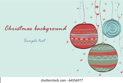 Christmas background or postcard. Hand drawn