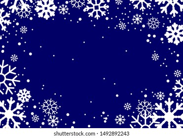Christmas background for postcard. White snow and snowflakes on a blue background
EPS10 Vector illustration
