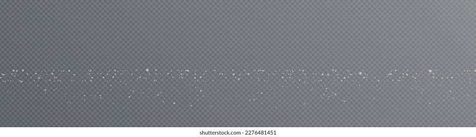 Christmas background. Powder dust light PNG. Magic shining gold and white dust. Fine, shiny dust bokeh particles fall off slightly. Fantastic shimmer effect. Vector illustrator.