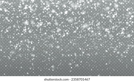 Christmas background. Powder dust light white PNG. Magic shining white dust. Fine, shiny dust particles fall off slightly. Fantastic shimmer effect.