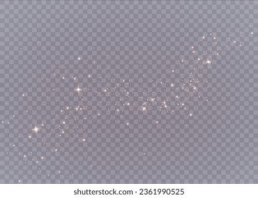 Christmas background. Powder dust light . Magic shining gold dust. Fine shiny dust bokeh particles fall off slightly. Stock royalty free. Fantastic shimmer effect. Vector illustrator.