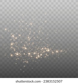 Christmas background. Powder dust light PNG. Magic shining gold dust. Fine, shiny dust bokeh particles fall off slightly. Fantastic shimmer effect. Vector illustrator.	
