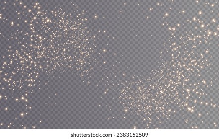 Christmas background. Powder dust light PNG. Magic shining gold dust. Fine, shiny dust bokeh particles fall off slightly. Fantastic shimmer effect. Vector illustrator.	
