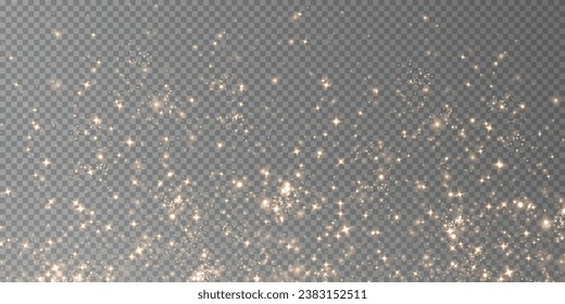 Christmas background. Powder dust light PNG. Magic shining gold dust. Fine, shiny dust bokeh particles fall off slightly. Fantastic shimmer effect. Vector illustrator.	
