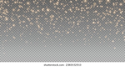 Christmas background. Powder dust light PNG. Magic shining gold dust. Fine, shiny dust bokeh particles fall off slightly. Fantastic shimmer effect. Vector illustrator.	
