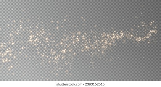 Christmas background. Powder dust light PNG. Magic shining gold dust. Fine, shiny dust bokeh particles fall off slightly. Fantastic shimmer effect. Vector illustrator.	
