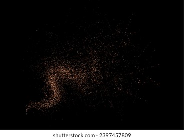 Weihnachtshintergrund. Pulverstaubbeleuchtung PNG. Magisch leuchtender Goldstaub. Feine, glänzende Bokeh-Partikel fallen leicht ab. Fantastischer Schimmer-Effekt. Vektorgrafik-Illustrator.