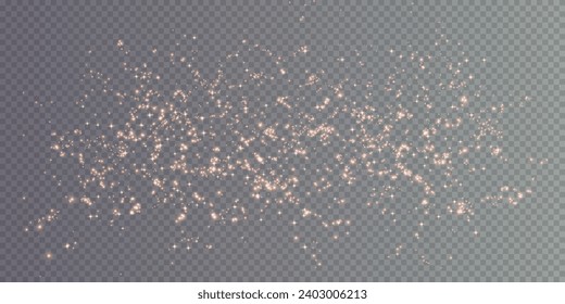  Christmas background. Powder dust light PNG. Magic shining gold dust. Fine, shiny dust bokeh particles fall off slightly. Fantastic shimmer effect. Vector illustrator.