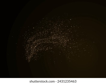 Fondo de Navidad. Polvo polvo luz PNG. Polvo mágico de oro brillante. Las partículas finas y brillantes de polvo bokeh se desprenden ligeramente. Fantástico efecto de brillo. Ilustrador vectorial.	