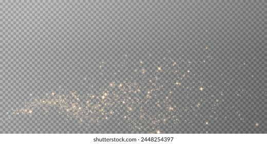 Christmas background. Powder dust light PNG. Magic shining gold dust. Fine, shiny dust bokeh particles fall off slightly. Fantastic shimmer effect. Vector illustrator.	
