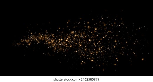 Christmas background. Powder dust light PNG. Magic shining gold dust. Fine, shiny dust bokeh particles fall off slightly. Fantastic shimmer effect. Vector illustrator.	
