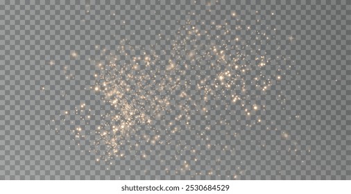 Navidades de fondo. Polvo de luz de polvo PNG. Polvo de oro brillante mágico. Las partículas finas y brillantes del bokeh de polvo se caen ligeramente. Fantástico efecto shimmer. Ilustrador de Vector.	
