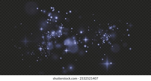 Christmas background. Powder dust light PNG. Magic shining pink dust. Fine, shiny dust bokeh particles fall off slightly. Fantastic shimmer effect. Vector illustrator.